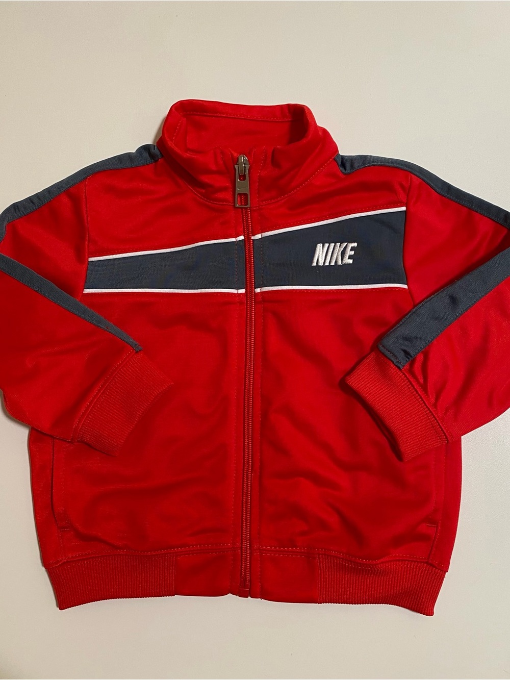 Nike Kids Baby Red & Gray Full-Zip Track Jacket Size 6-9 Months